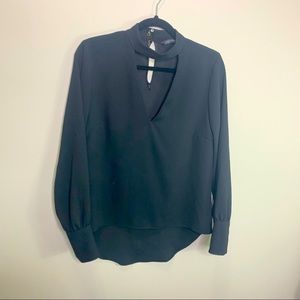 Zara woman black long sleeve keyhole cutout medium